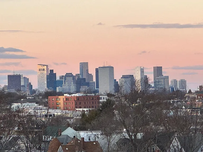 View of Boston Skyline from the private front porch
