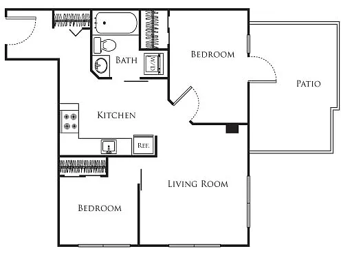 Floor plan Micro Two Bed - E2 236