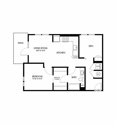 Floor plan One Bedroom Den A4