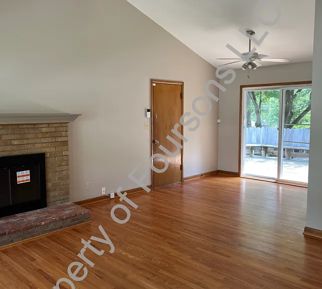 living room and adjacent dining area