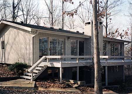 Deck at the rear of house