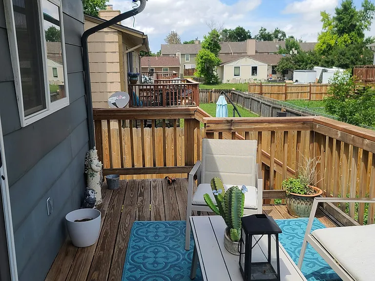 Deck and back yard