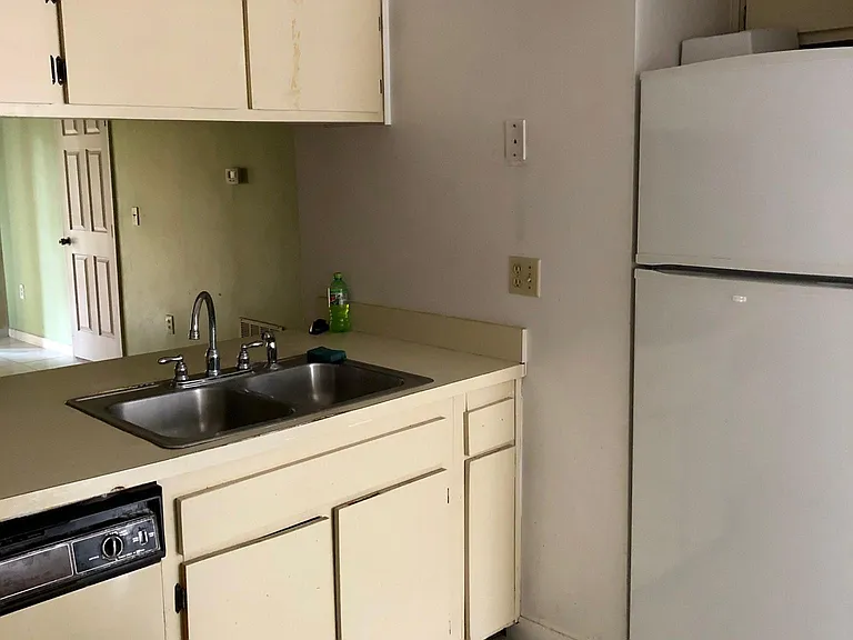 IN THE KITCHEN: SINK, REFRIGERATOR, AND DISHWASHER