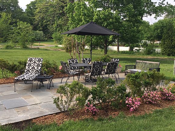 Expansive slate patio