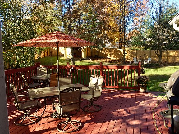 Deck with fenced yard