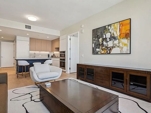 Open floor concept kitchen and living room.
