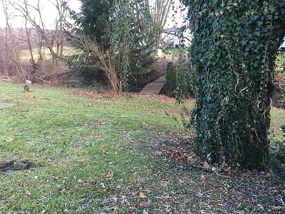 Back Yard, bridge over stream