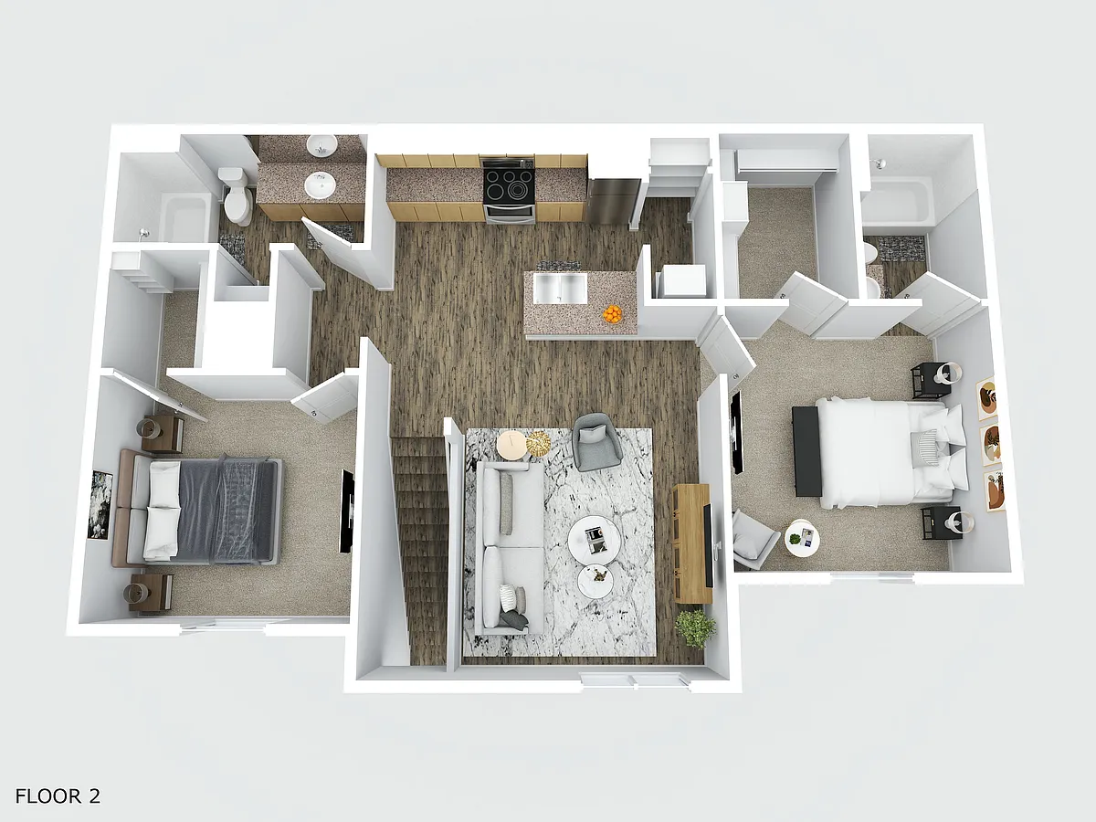 Floor plan 2 BED 2 BATH