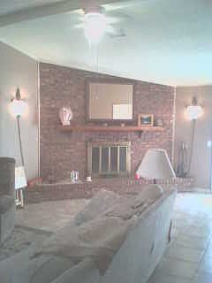 all brick fireplace