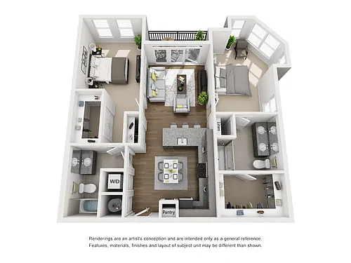 Floor plan Floor Plan M Two Bedroom / Two Bath