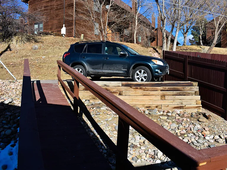 One of two assigned off-street parking spots.