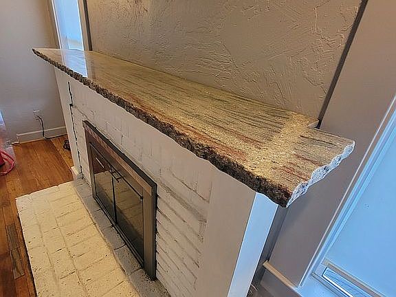 Custom granite mantle