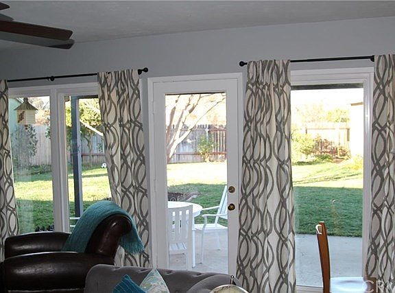 Family room windows with exit door to back patio