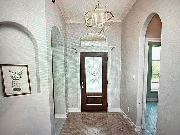 Beautiful wood tile entryway