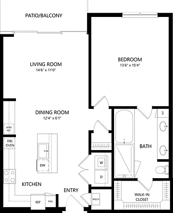 A12 1 Bed 1 Bath 965 Sq Ft A12 1 Bed 1 Bath 965 Sq Ft