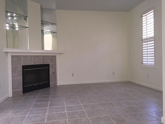 Dining room with wood fireplace