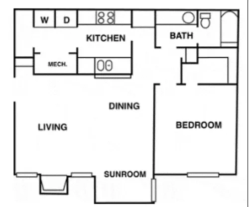 Floor plan 1x1S