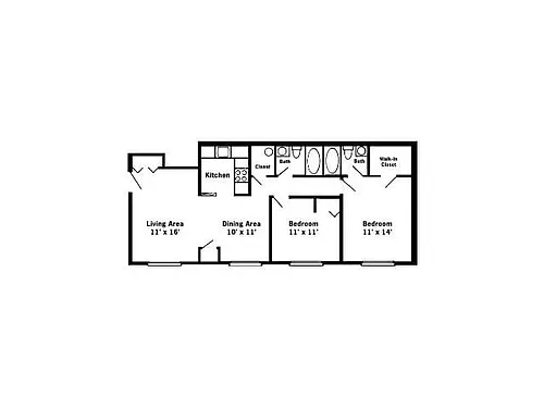 Floor plan 2BR/2BA STANDARD