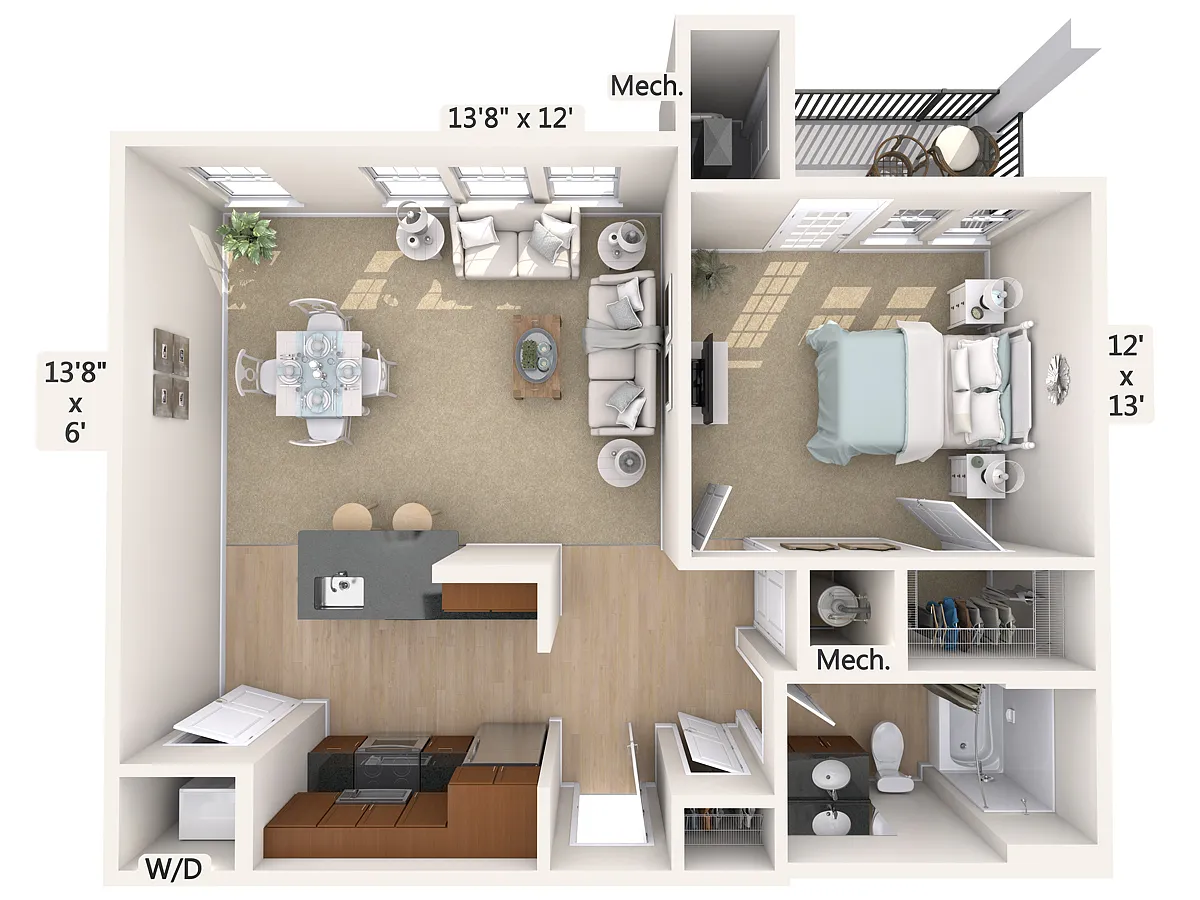 Floor plan A2-1-734-sq