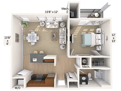 Floor plan A2-1-734-sq