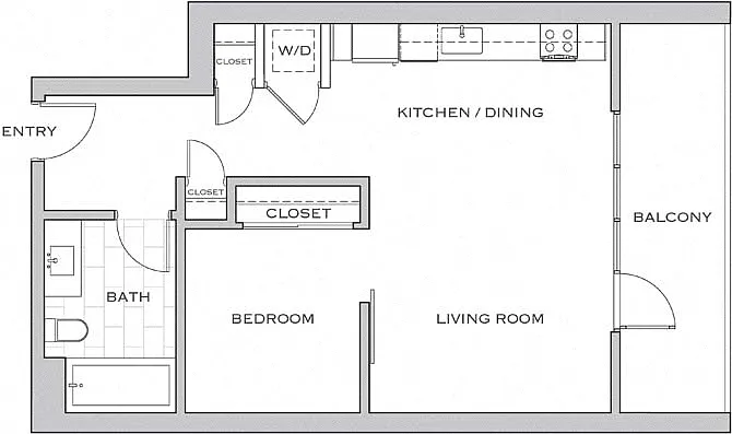 Floor plan Jr 1L w/ Balcony