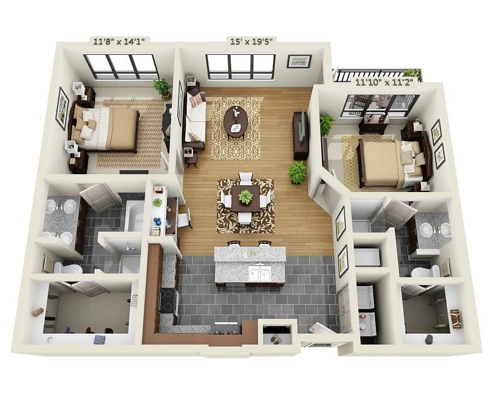 Floor plan Plan F (B2A)
