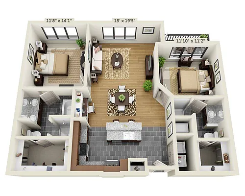 Floor plan Plan F (B2A)