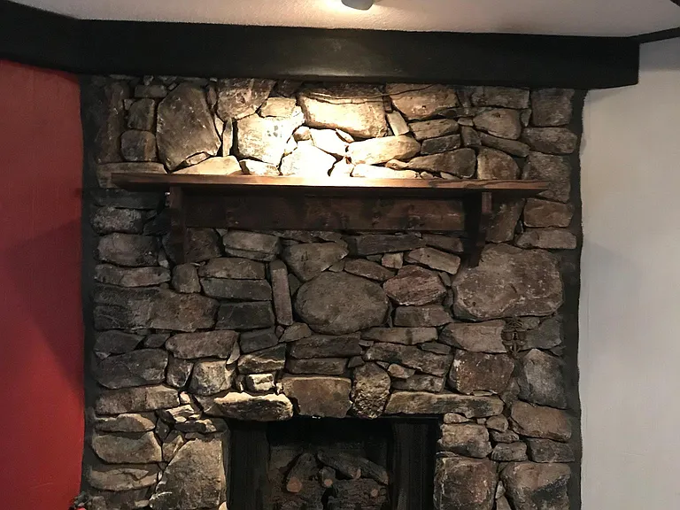 rock fireplace