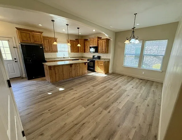 Kitchen and breakfast nook from front room