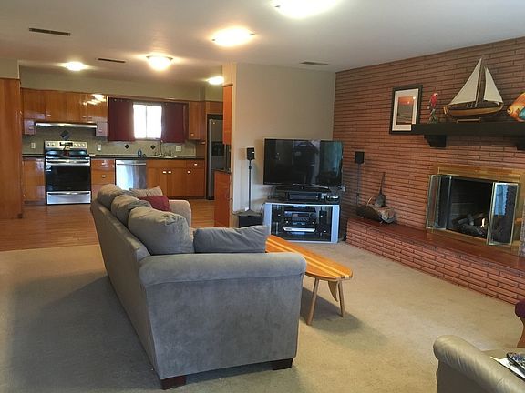 Den and kitchen open concept