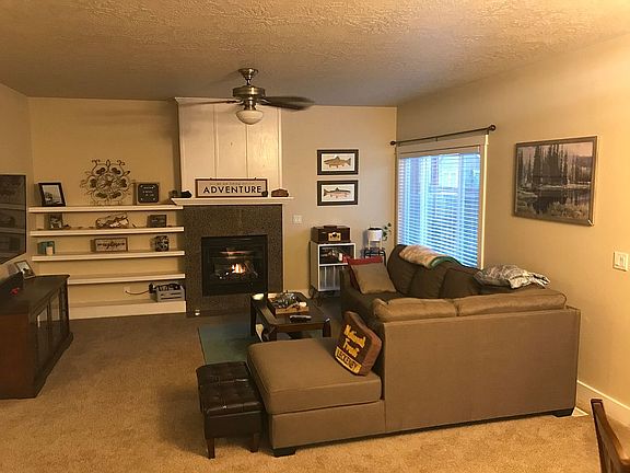Cozy living room with fire
