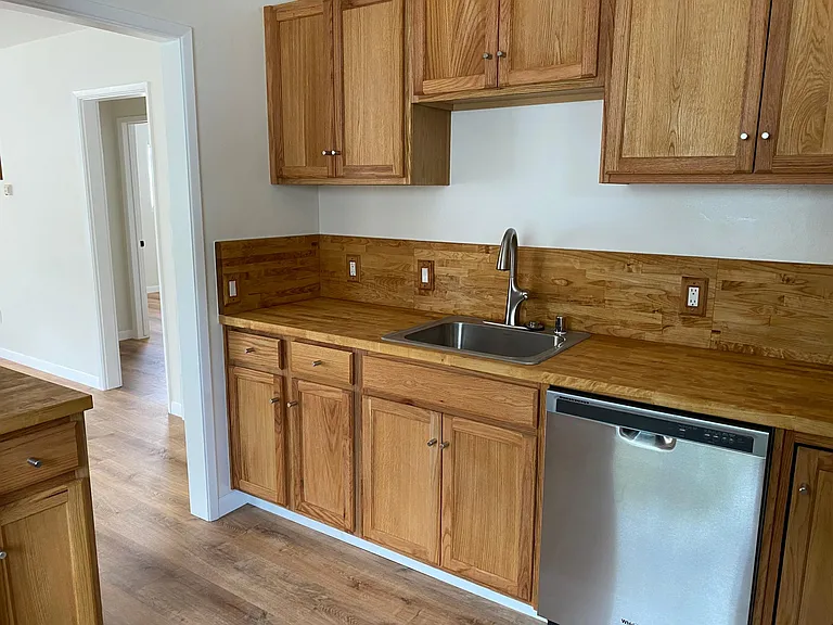 Kitchen facing west.