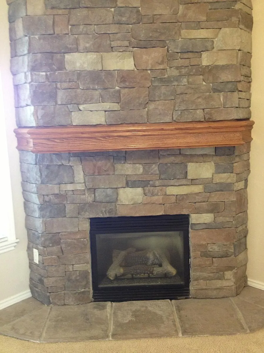 Stone Gas Fireplace - 229 Campbell Dr