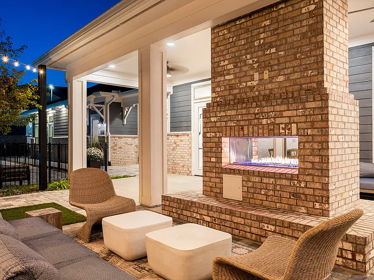 Outdoor Fireplace with Cozy Seating