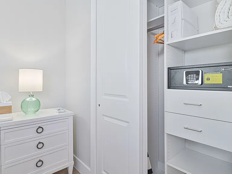 Guest closet with safe