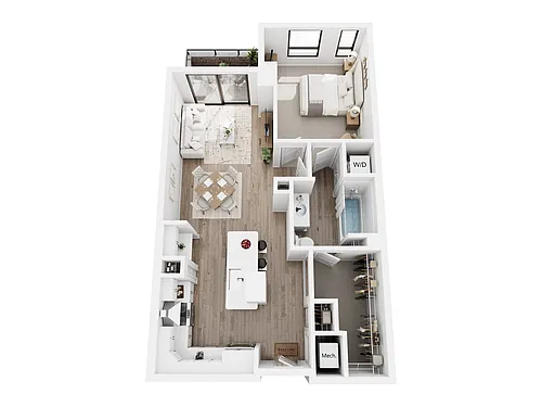 Floor plan 1 Bedroom G