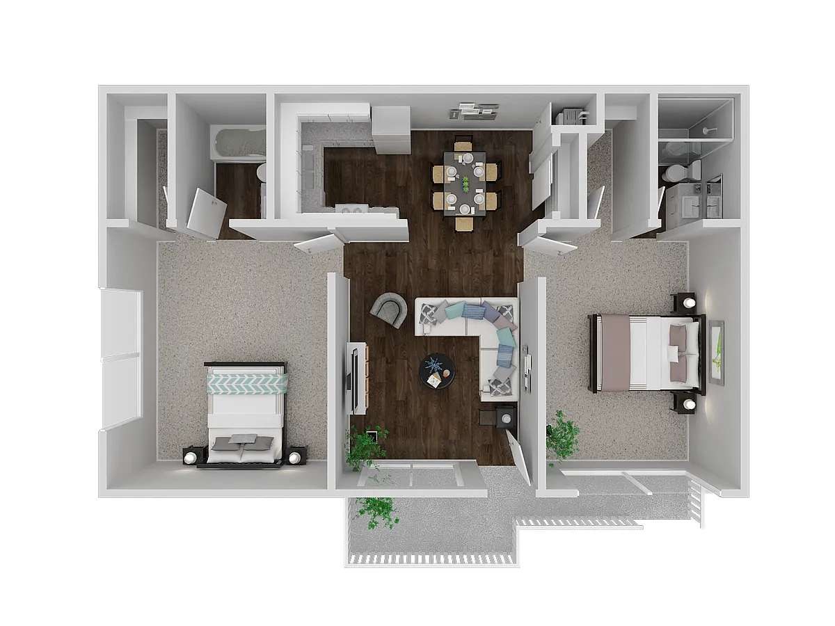 Floor plan 2 Bed 2 Bath