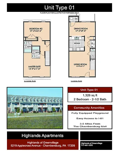 Floor plan Apt - 2 br 2.5 bath Interior