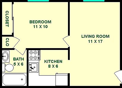 Angelou One Bedroom Floorplan Angelou One Bedroom Floorplan