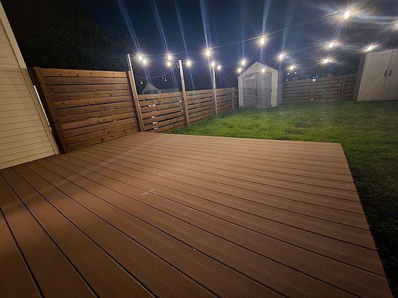 Rear yard with trex deck