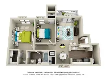 Floor plan 2x1C