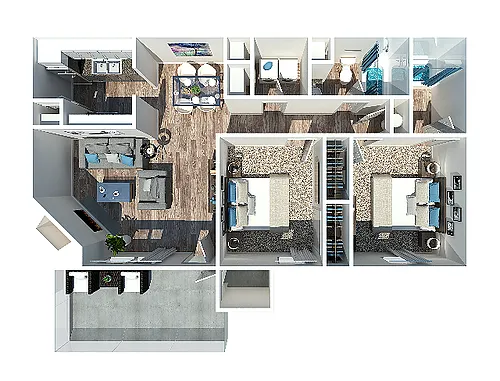 Floor plan Two Bedroom Two Bathroom