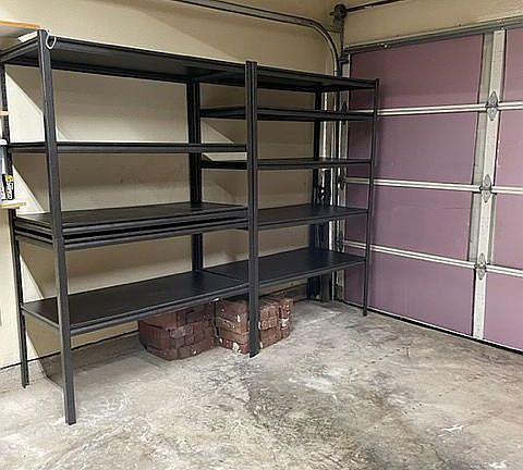 Insulated garage and shelves