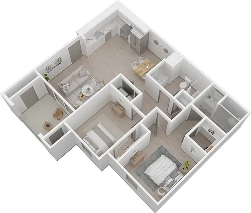 Floor plan 2 BED 2 BATH