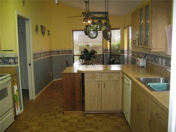 Kitchen area view from the dining room.