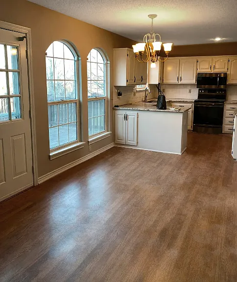 Kitchen dining area & back door