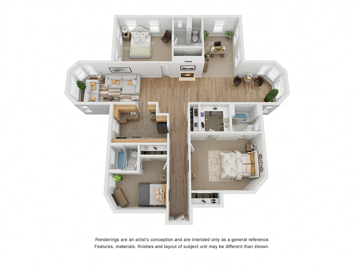 Floor plan 3 Bedroom/3 Bath