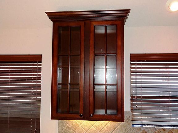 Upgraded cabinets with glass doors