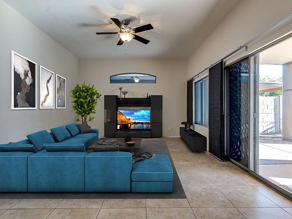 Virtually staged family/ living room