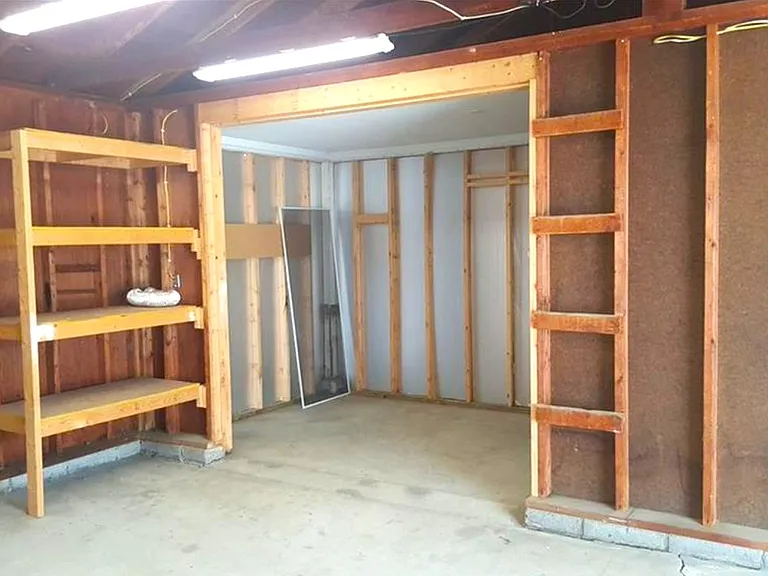1 car garage and 150 sq foot storage space